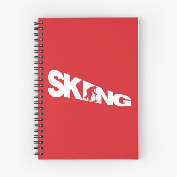 Item preview, White Skiing Text with Red Silhouette Downhill Skier on Red Background designed and sold by Karen McFarland.