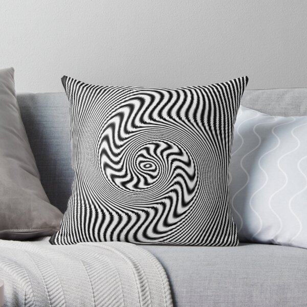 #Illusion, #pattern, #vortex, #hypnosis, abstract, design, twist, art, illustration, psychedelic Throw Pillow