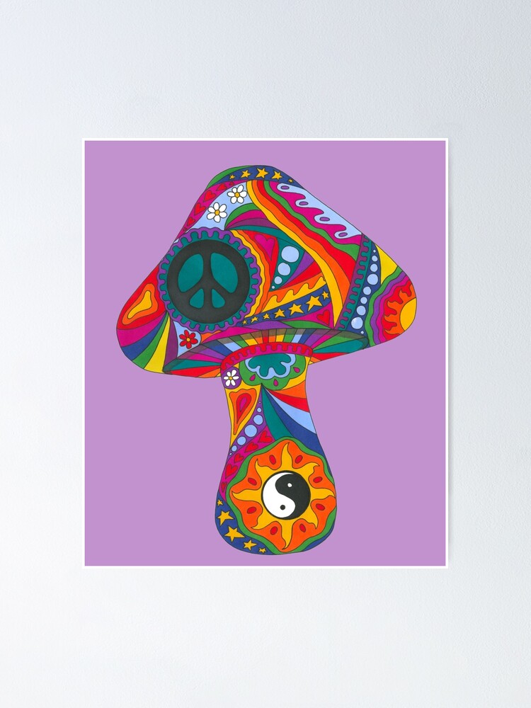 Poster Champignon Psychedelique Par Kelkel66 Redbubble