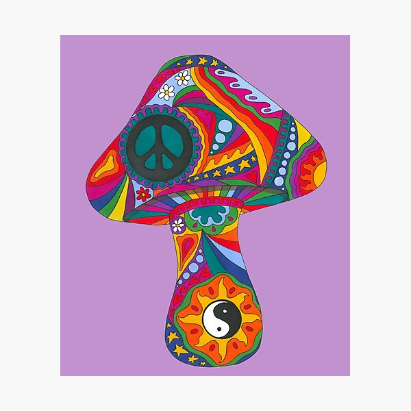 Psychedelic Mushroom Photographic Print