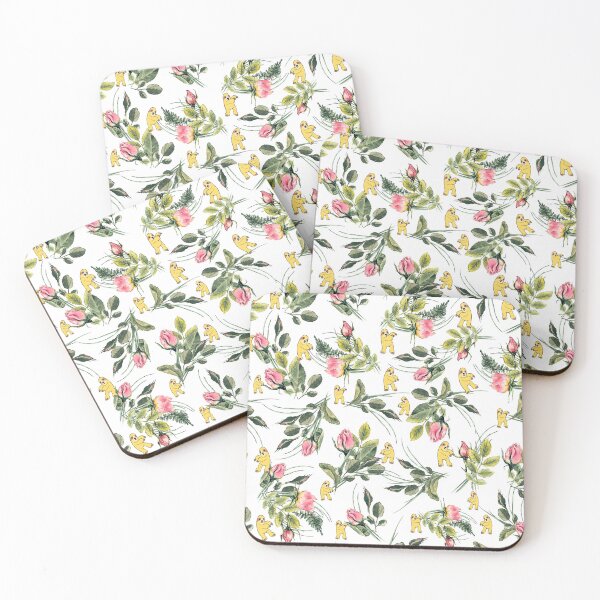 Item preview, Yellow Sloths Pink Roses Pattern designed and sold by Bliss Find And Design.