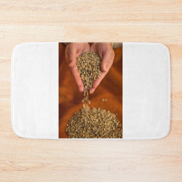 Item preview, Raw Coffee beans pouring out of hands designed and sold by DavidMay.