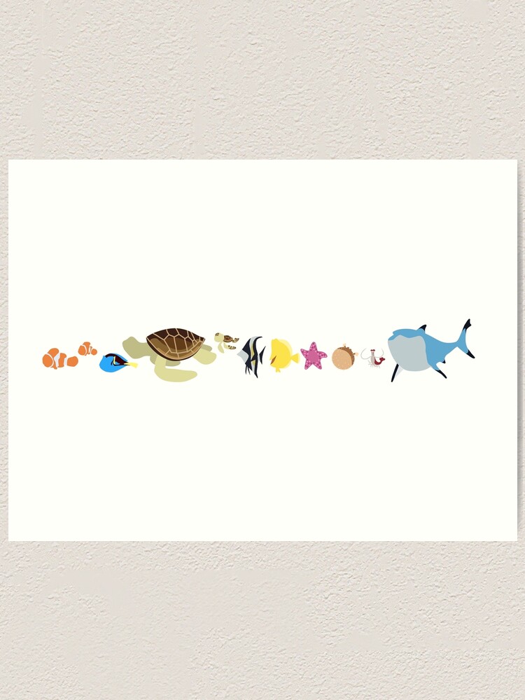 Finding Nemo Character Illustration  Art Print for Sale by