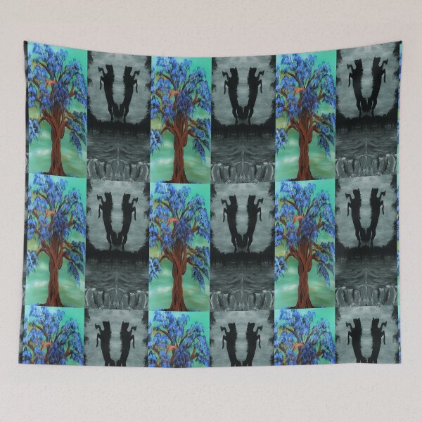 Item preview, Shadow horse and blue tree designed and sold by Deanne-Bossell.