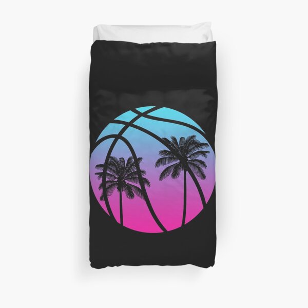 Miami Vice Basketball - Black Duvet Cover