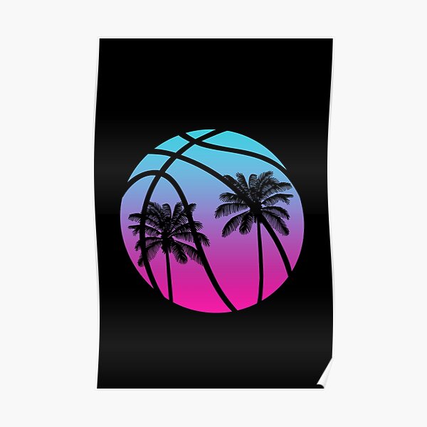 Miami Vice Basketball - Noir Poster