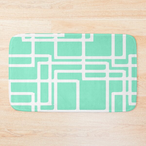 Item preview, Retro Modern White Rectangles On Diluted Aqua designed and sold by taiche.