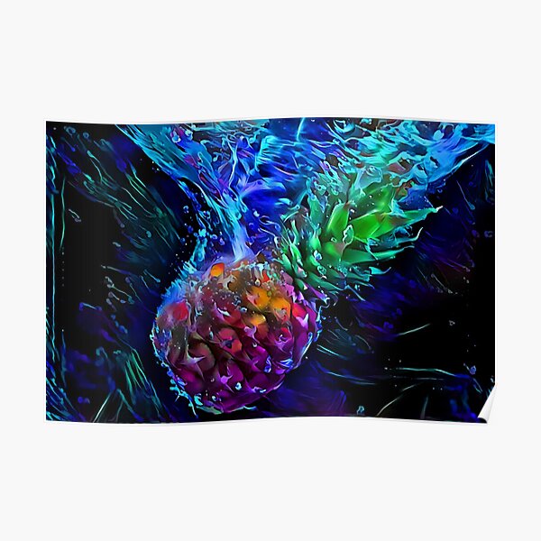Pineapple - A Splash Into Blacklight Poster