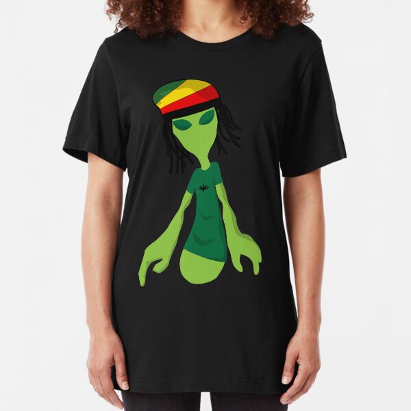 illustration women/'s t-shirt Alien smoking