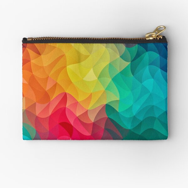 Abstract Color Wave Flash Zipper Pouch