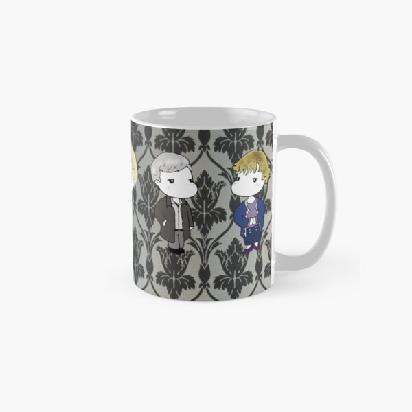 BBC Sherlock characters on 221B wallpaper Classic Mug