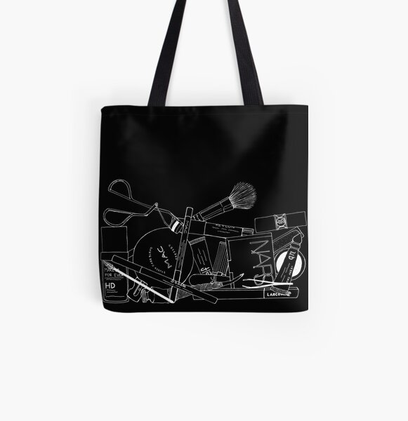 Makeup Bag Innards (black) All Over Print Tote Bag