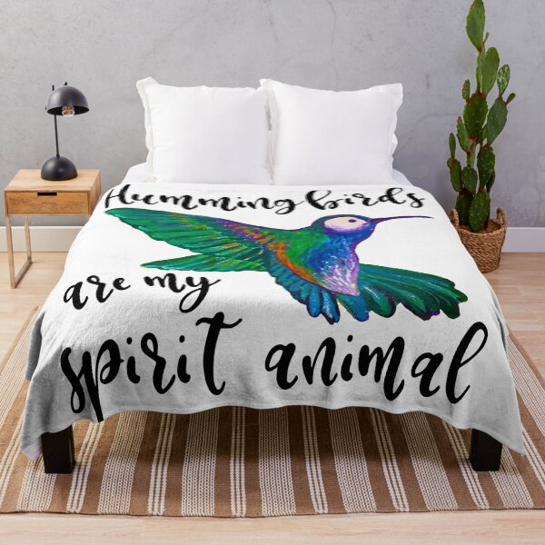 Item preview, Hummingbirds are my Spirit Animals, Tropical Bird Quote designed and sold by SWildDesign.
