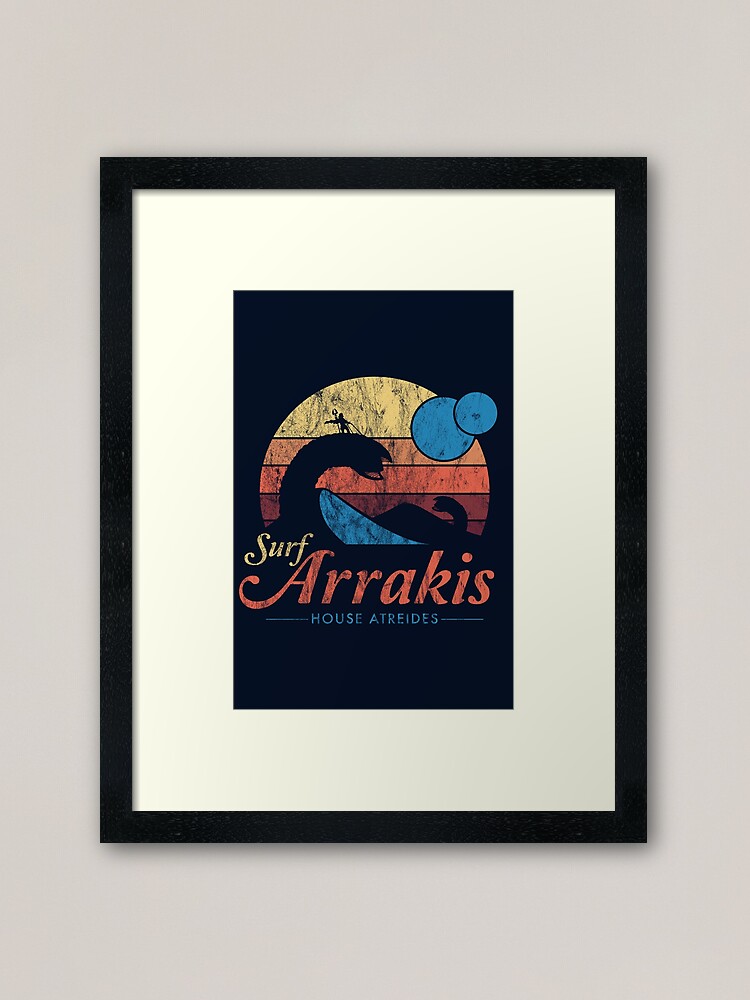 Alternate view of Visit Arrakis - Vintage Distressed Surf - Dune - Sci Fi Framed Art Print