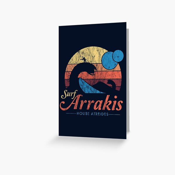 Visit Arrakis - Vintage Distressed Surf - Dune - Sci Fi Greeting Card