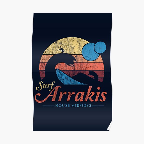 Visit Arrakis - Vintage Distressed Surf - Dune - Sci Fi Poster
