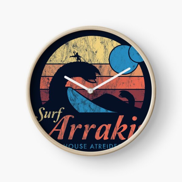 Visit Arrakis - Vintage Distressed Surf - Dune - Sci Fi Clock
