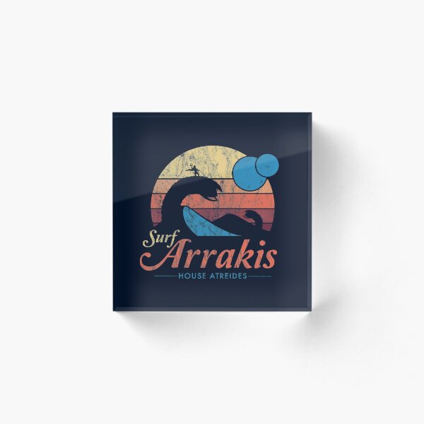 Visitez Arrakis - Vintage Distressed Surf - Dune - Sci Fi Bloc acrylique