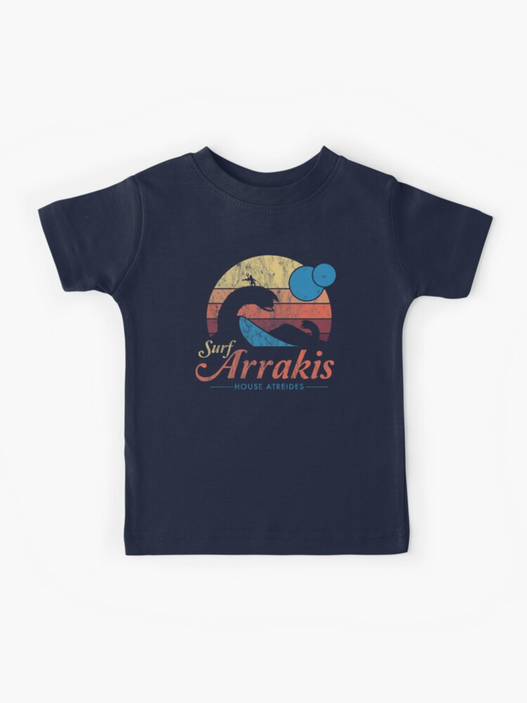 Kids T-Shirt, Visit Arrakis - Vintage Distressed Surf - Dune - Sci Fi designed and sold by Nemons