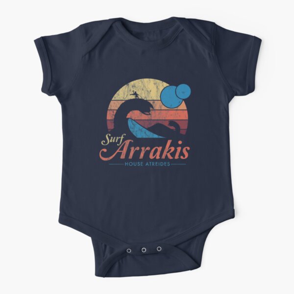 Visit Arrakis - Vintage Distressed Surf - Dune - Sci Fi Short Sleeve Baby One-Piece