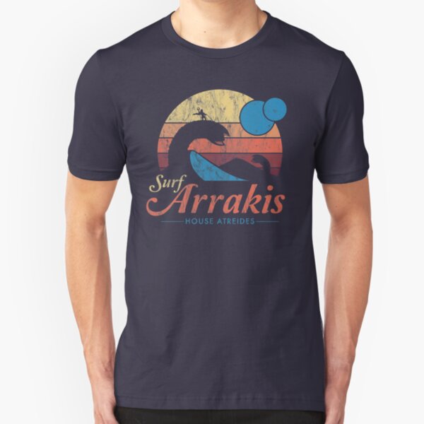 Visit Arrakis - Vintage Distressed Surf - Dune - Sci Fi Slim Fit T-Shirt