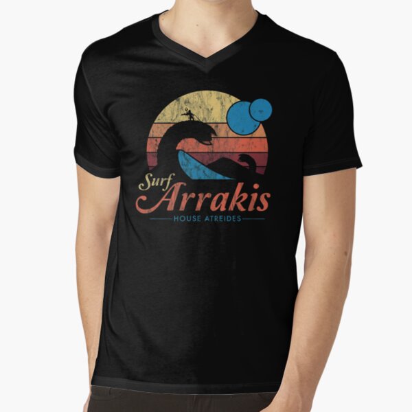 Visit Arrakis - Vintage Distressed Surf - Dune - Sci Fi V-Neck T-Shirt