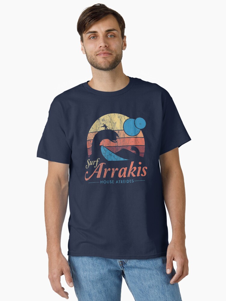 Thumbnail 1 of 7, Classic T-Shirt, Visit Arrakis - Vintage Distressed Surf - Dune - Sci Fi designed and sold by Nemons.