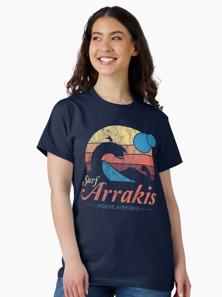 Thumbnail 2 of 7, Classic T-Shirt, Visit Arrakis - Vintage Distressed Surf - Dune - Sci Fi designed and sold by Nemons.