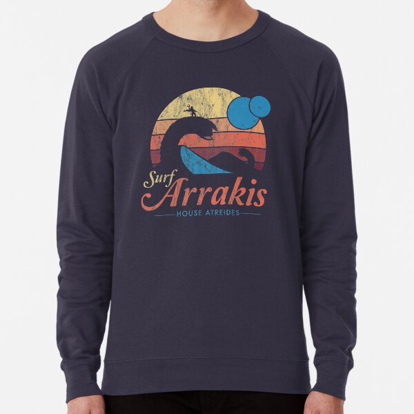Visit Arrakis - Vintage Distressed Surf - Dune - Sci Fi Lightweight Sweatshirt