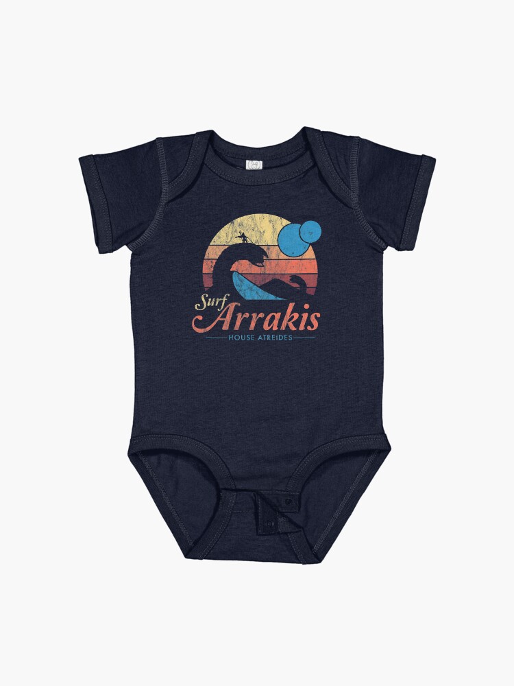 Thumbnail 1 of 2, Baby One-Piece, Visit Arrakis - Vintage Distressed Surf - Dune - Sci Fi designed and sold by Nemons.