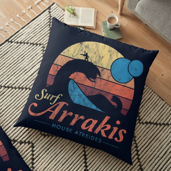 Visit Arrakis - Vintage Distressed Surf - Dune - Sci Fi Floor Pillow