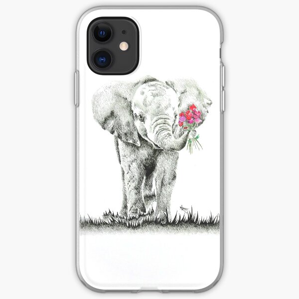 "Elefant mit Blumen" Original-Artworks iPhone Flexible Hülle