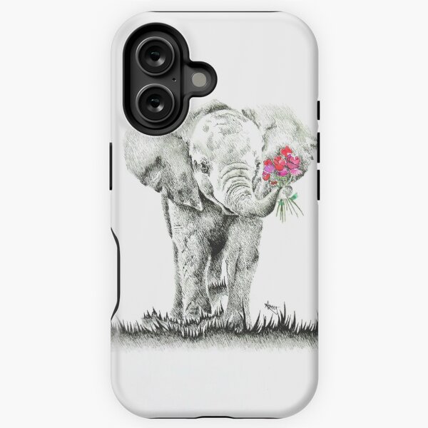 Item preview, 'Elephant with Flowers' Original Artwork designed and sold by thatartygirlamy.