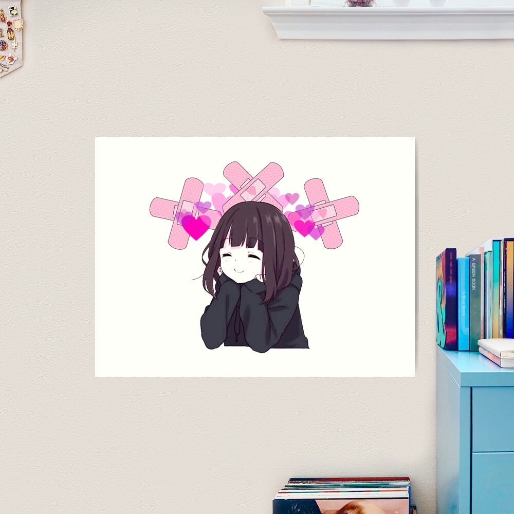 Menhera-chan peeker - Peeking anime girl Art Print for Sale by giftycat