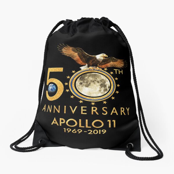 50th Anniversary Apollo 11 moon landing 1969-2019 Drawstring Bag