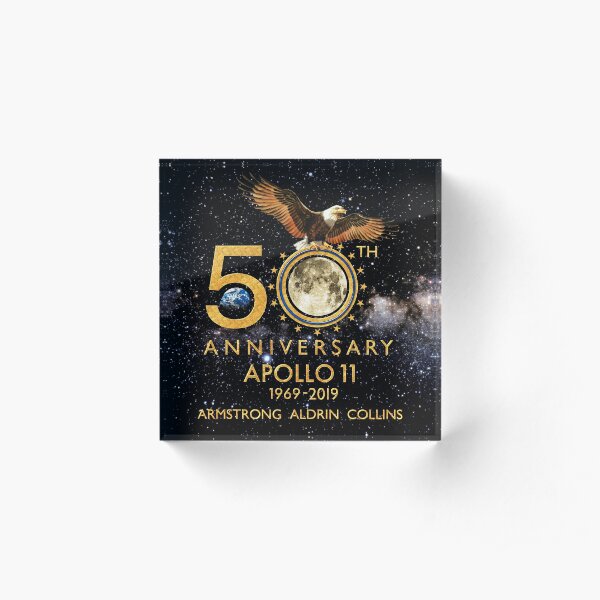50th Anniversary Apollo 11 moon landing 1969-2019 Acrylic Block