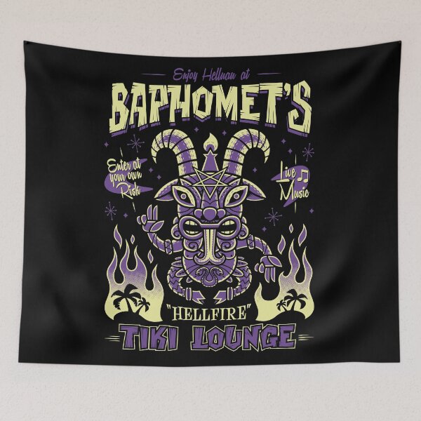 Item preview, Baphomet - Hellfire Tiki Lounge - Occult - Surfing designed and sold by Nemons.