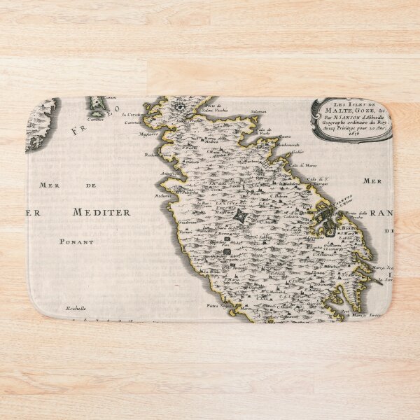 Item preview, Vintage Malta Island Map (1656) designed and sold by BravuraMedia.