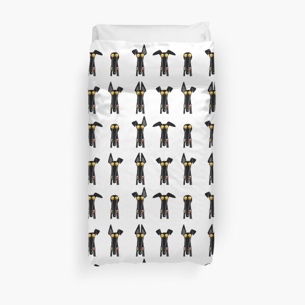 Greyhound semaphore: White Duvet Cover