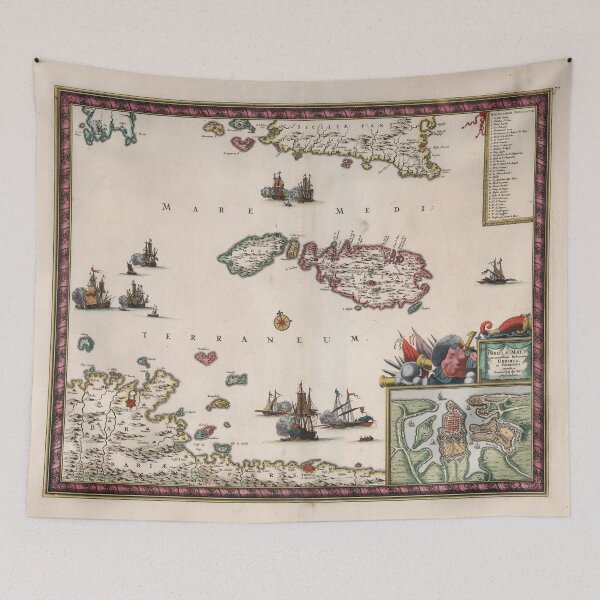 Item preview, Vintage Malta Map (1682) designed and sold by BravuraMedia.