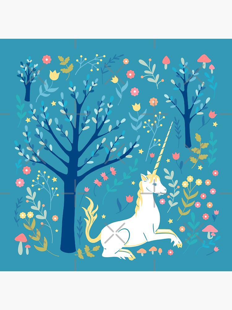 Teal unicorn garden by Elenanaylor