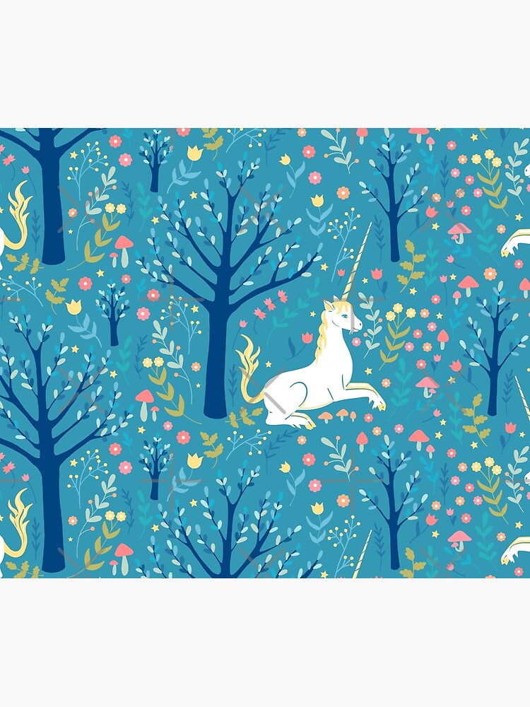 Teal unicorn garden by Elenanaylor