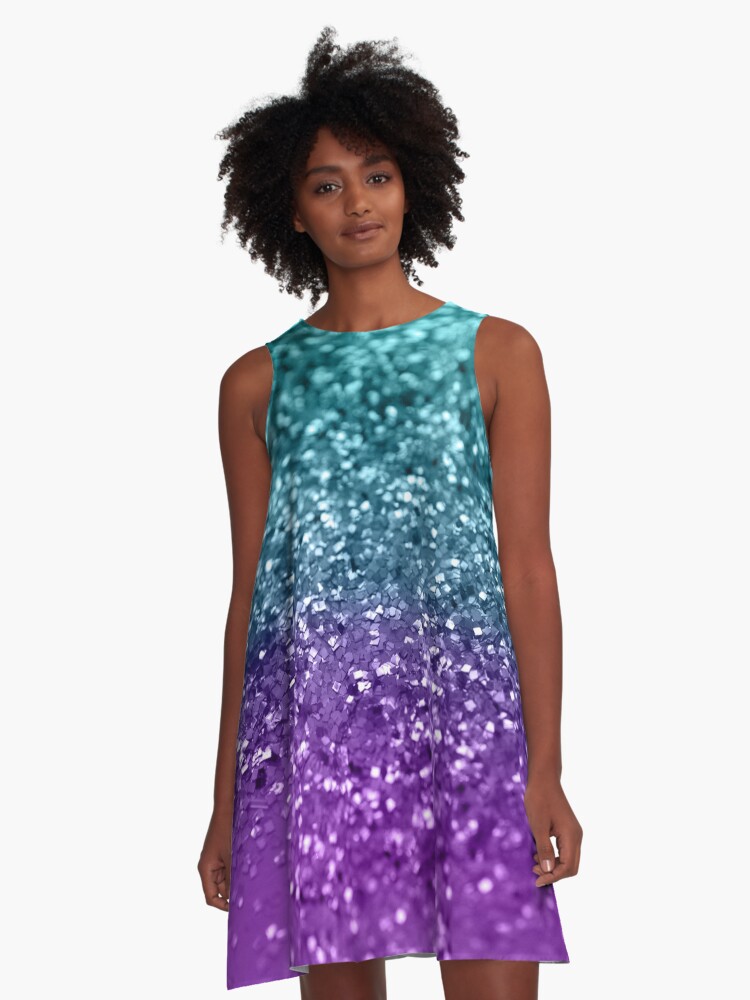 purple teal dress