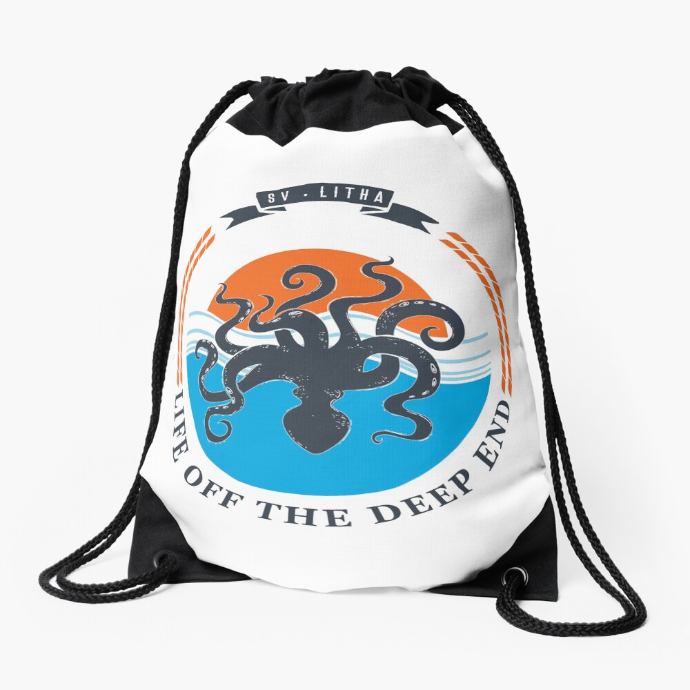 Life off the deep end Drawstring Bag