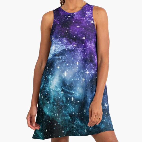 Galaxy, Galaxy print, Blue, Purple, Black, Stars print, Modern art, Wall  art, Print, Minimalistic, Modern" A-Line Dress for Sale by juliaemelian |  Redbubble