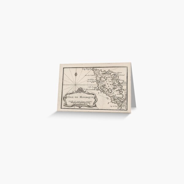 Vintage Menorca Inselkarte (1764) Grußkarte