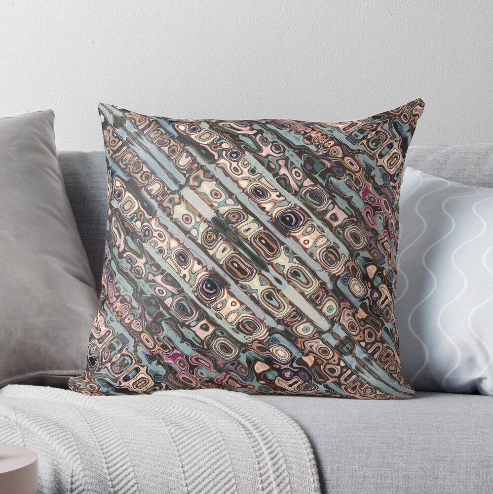Abstract Textured Earth Tones Pattern Throw Pillow