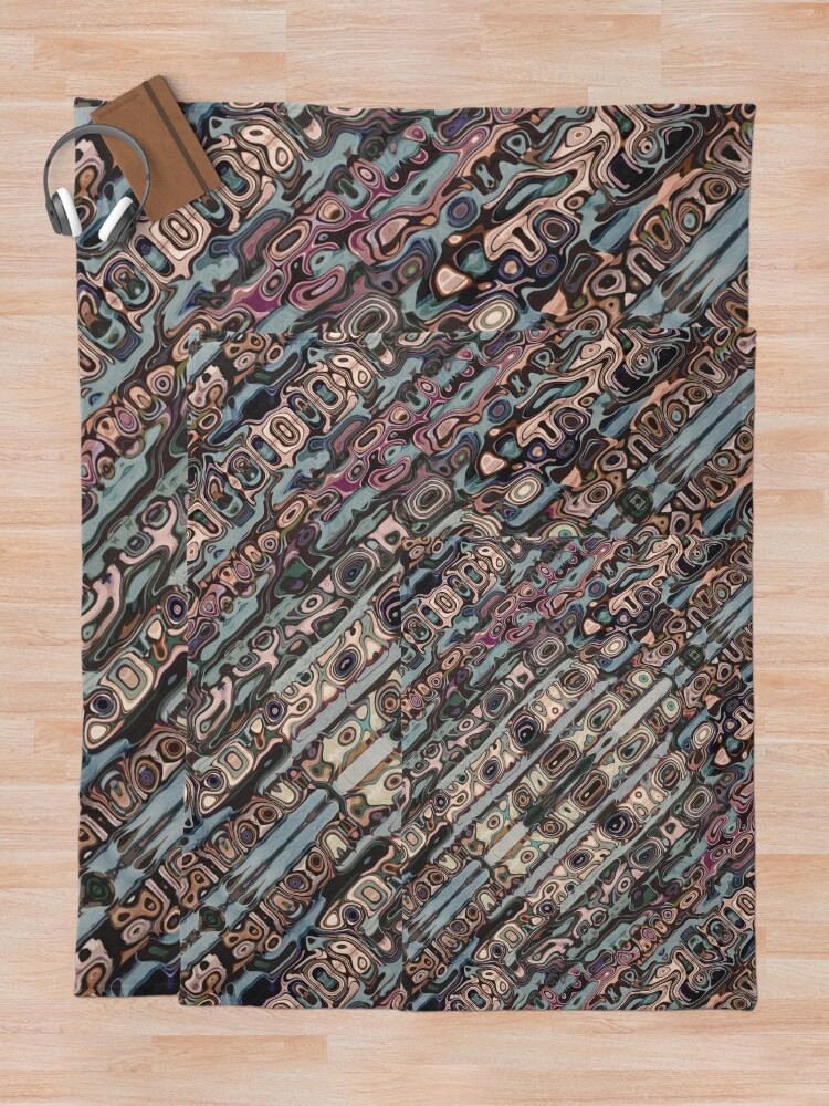 Alternate view of Abstract Textured Earth Tones Pattern Throw Blanket