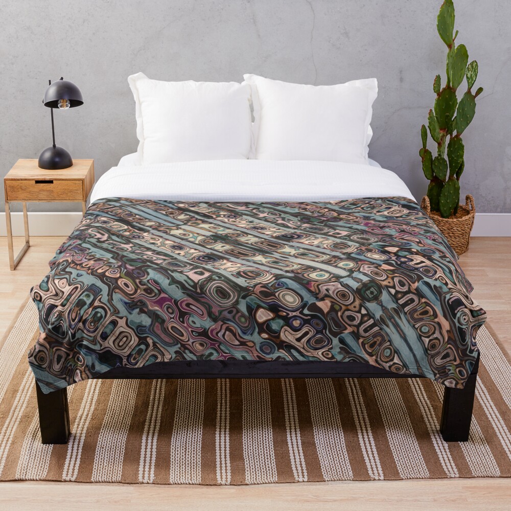 Abstract Textured Earth Tones Pattern Throw Blanket