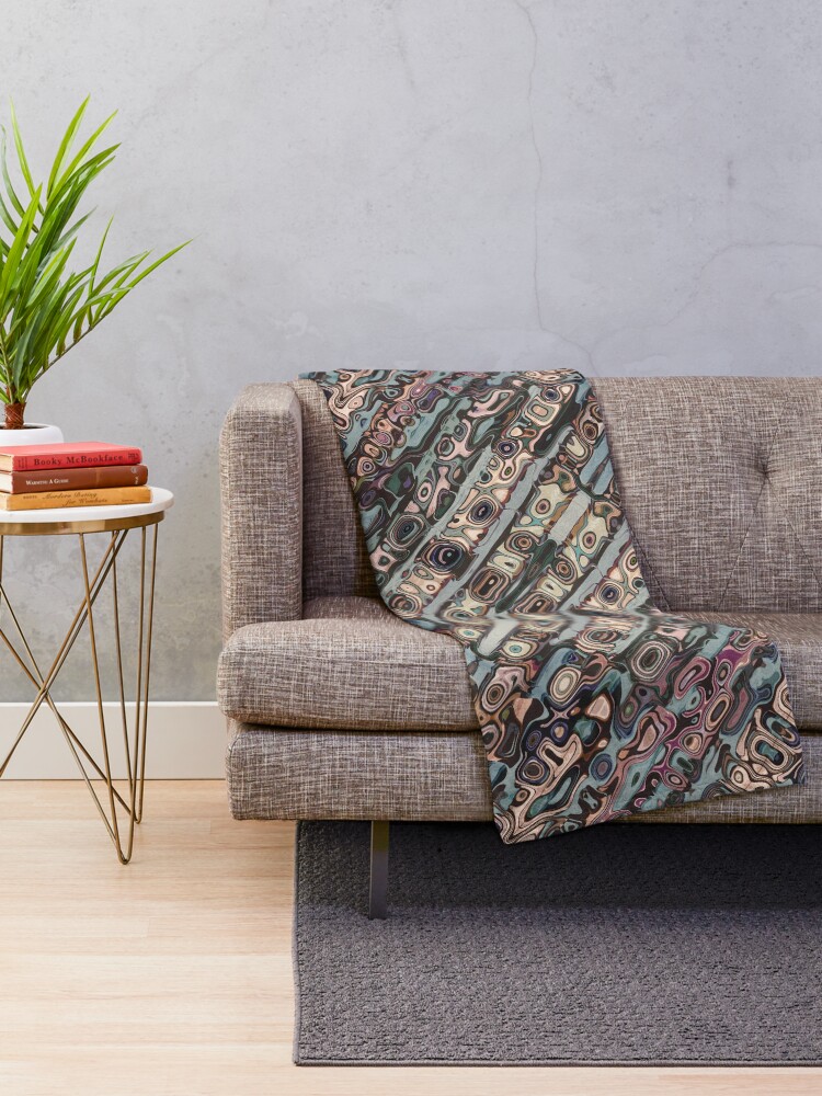 Alternate view of Abstract Textured Earth Tones Pattern Throw Blanket